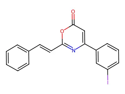 4-(3-Iodophenyl)-2-(2-phenylethenyl)-1,3-oxazin-6-one structure