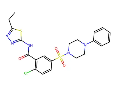 2-Chloro-N-(5-ethyl-1,3,4-thiadiazol-2-yl)-5-(4-phenylpiperazine-1-sulfonyl)benzamide structure