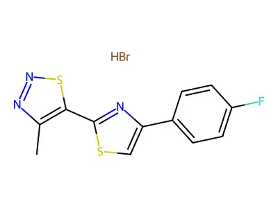 5-[4-(4-Fluorophenyl)-1,3-thiazol-2-yl]-4-methyl-1,2,3-thiadiazole hydrobromide structure