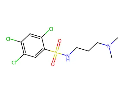 2,4,5-trichloro-N-[3-(dimethylamino)propyl]benzenesulfonamide structure
