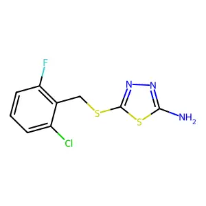 5-{[(2-Chloro-6-fluorophenyl)methyl]sulfanyl}-1,3,4-thiadiazol-2-amine structure