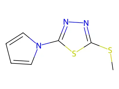2-(methylsulfanyl)-5-(1H-pyrrol-1-yl)-1,3,4-thiadiazole structure