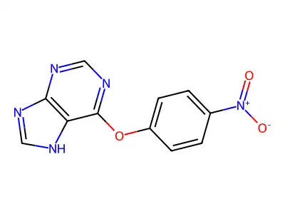 6-(4-nitrophenoxy)-7H-purine structure