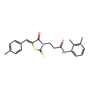 N-(2,3-dimethylphenyl)-3-[5-(4-methylbenzylidene)-4-oxo-2-thioxo-1,3-thiazolidin-3-yl]propanamide structure