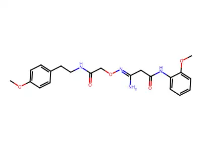 3-Amino-N-(2-methoxyphenyl)-3-[(2-{[2-(4-methoxyphenyl)ethyl]amino}-2-oxoethoxy)imino]propanamide structure