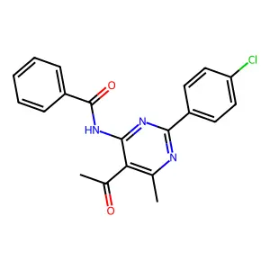 N-[5-acetyl-2-(4-chlorophenyl)-6-methylpyrimidin-4-yl]benzamide structure