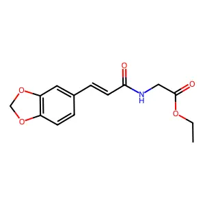 ethyl 2-[[(E)-3-(1,3-benzodioxol-5-yl)prop-2-enoyl]amino]acetate structure