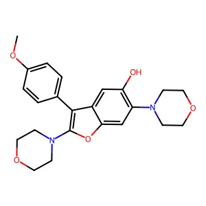 3-(4-Methoxyphenyl)-2,6-di(4-morpholinyl)-1-benzofuran-5-ol structure