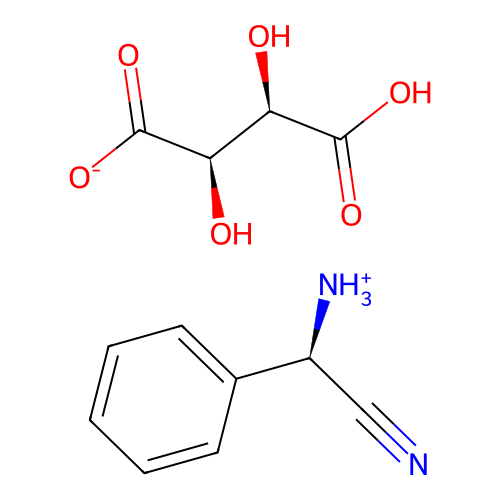 (R)-[cyano(phenyl)methyl]ammonium hydrogen [R-(R*,R*)]-tartrate structure