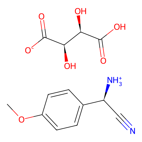 (R)-(alpha-Cyano-4-methoxybenzyl)ammonium hydrogen (R-(R*,R*))-tartrate structure