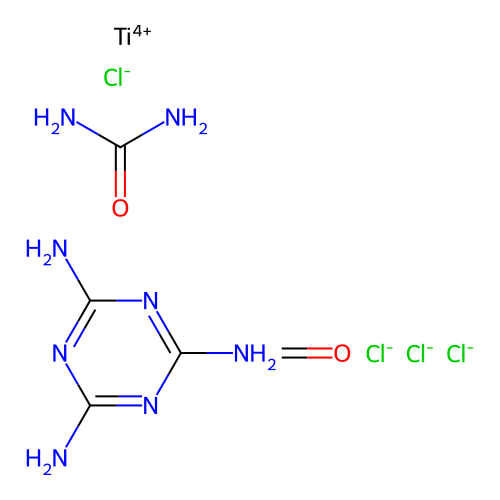Formaldehyde;titanium(4+);1,3,5-triazine-2,4,6-triamine;urea;tetrachloride structure