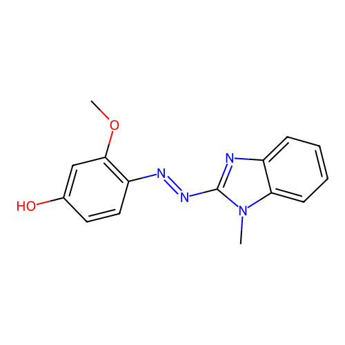 3-methoxy-4-[(E)-(1-methyl-1H-benzimidazol-2-yl)diazenyl]phenol structure