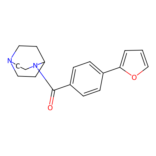 1,4-Diazabicyclo[3.2.2]nonan-4-yl-[4-(furan-2-yl)phenyl]methanone structure