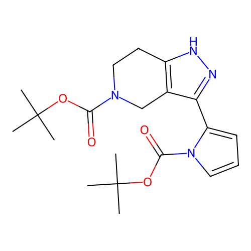 5h-pyrazolo[4,3-c]pyridine-5-carboxylic acid,3-[1-[(1,1-dimethylethoxy)carbonyl]-1h-pyrrol-2-yl]-1,4,6,7-tetrahydro-,1,1-dimethylethyl ester structure