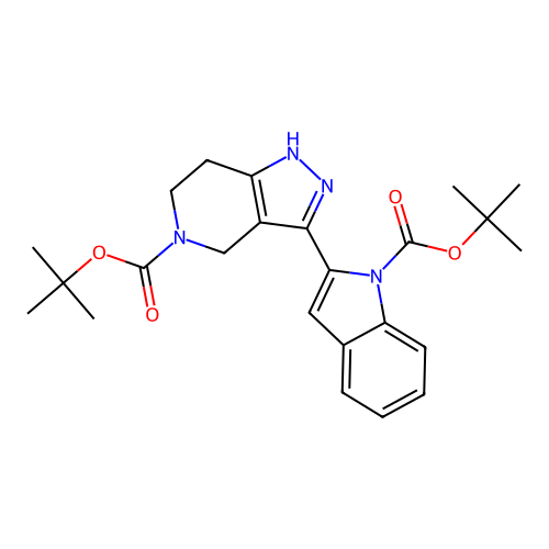 5h-pyrazolo[4,3-c]pyridine-5-carboxylic acid,3-[1-[(1,1-dimethylethoxy)carbonyl]-1h-indol-2-yl]-1,4,6,7-tetrahydro-,1,1-dimethylethyl ester structure