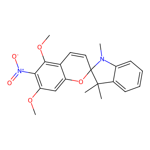 5,7-dimethoxy-1',3',3'-trimethyl-6-nitro-1',3'-dihydrospiro[chromene-2,2'-indole] structure