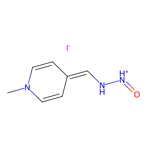 Pyridinium, 4-(amino(hydroxyimino)methyl)-1-methyl-, iodide structure
