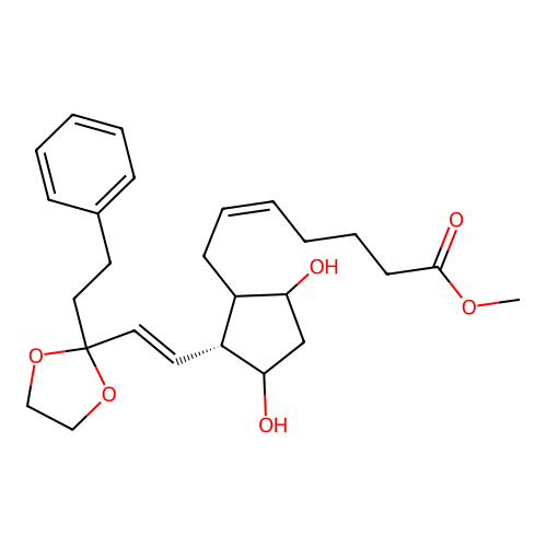 15-Deoxy-15,15-ethylenedioxy-17-phenyl-18,19,20-trinor-pgf2-alpha methyl ester structure
