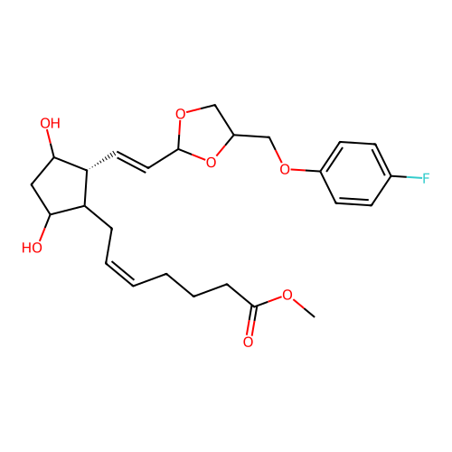 5-HEPTENOIC ACID, 7-(3,5-DIHYDROXY-2-(2-(2-((4-FLUOROPHENOXY)METHYL)-1,3-DIOXOLA structure