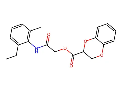 2-(2-Ethyl-6-methylanilino)-2-oxoethyl 2,3-dihydro-1,4-benzodioxine-2-carboxylate structure