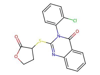 3-(2-Chlorophenyl)-2-(2-oxooxolan-3-yl)sulfanylquinazolin-4-one structure