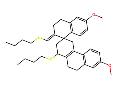 (3E)-1'-butylsulfanyl-3-(butylsulfanylmethylidene)-7,7'-dime structure