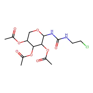 [4,5-Diacetyloxy-6-(2-chloroethylcarbamoylamino)oxan-3-yl] acetate structure