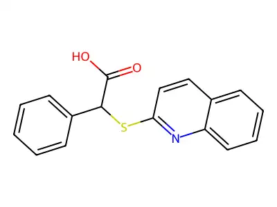 Phenyl(quinolin-2-ylsulfanyl)acetic acid structure