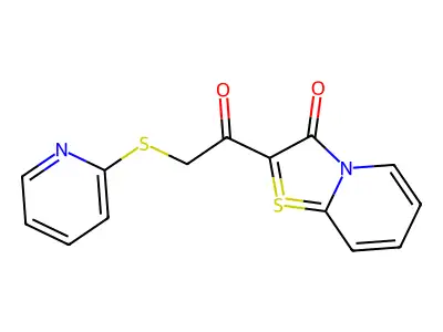 2-[2-(2-Pyridylthio)acetyl]pyrido[2,1-b][1,3]thiazol-4-ium-3-olate structure