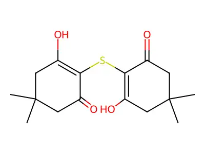 3,3'-Dihydroxy-5,5,5',5'-tetramethyl-2,2'-thiodicyclohex-2-en-1-one structure