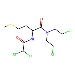 N,N-bis(2-chloroethyl)-2-[(2,2-dichloroacetyl)amino]-4-methylsulfanylbutanamide structure