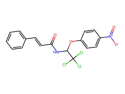 3-phenyl-N-[2,2,2-trichloro-1-(4-nitrophenoxy)ethyl]prop-2-enamide structure