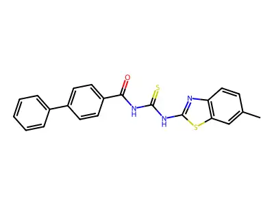 N-[(6-Methyl-1,3-benzothiazol-2-yl)carbamothioyl][1,1'-biphenyl]-4-carboxamide structure