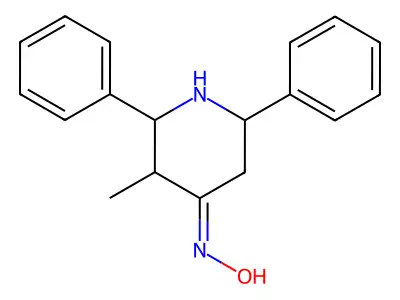 N-(3-methyl-2,6-diphenylpiperidin-4-ylidene)hydroxylamine structure