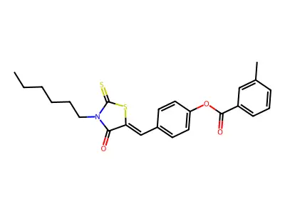 [4-[(3-hexyl-4-oxo-2-sulfanylidene-1,3-thiazolidin-5-ylidene)methyl]phenyl] 3-methylbenzoate structure