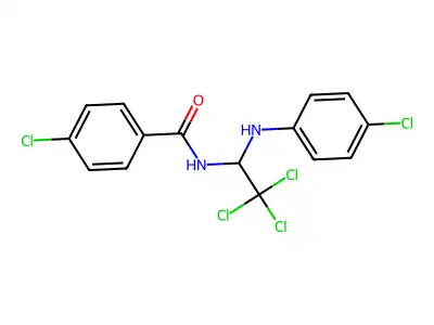 4-chloro-N-[2,2,2-trichloro-1-(4-chloroanilino)ethyl]benzamide structure