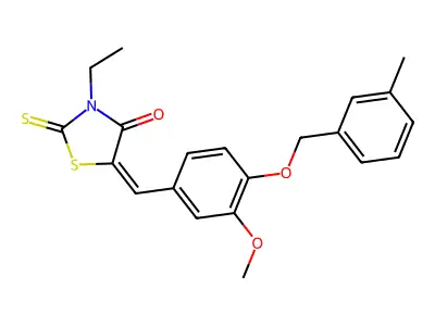 (5E)-3-ethyl-5-{3-methoxy-4-[(3-methylbenzyl)oxy]benzylidene}-2-thioxo-1,3-thiazolidin-4-one structure
