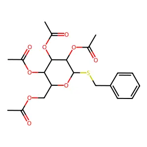 beta-D-Glucopyranoside, phenylmethyl 1-thio-, tetraacetate structure