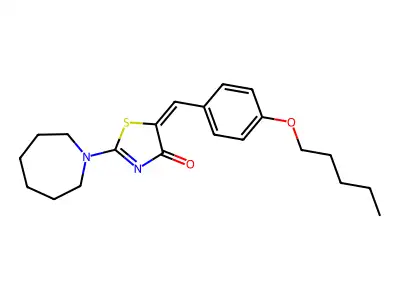 2-(Azepan-1-yl)-5-[(4-pentoxyphenyl)methylidene]-1,3-thiazol-4-one structure