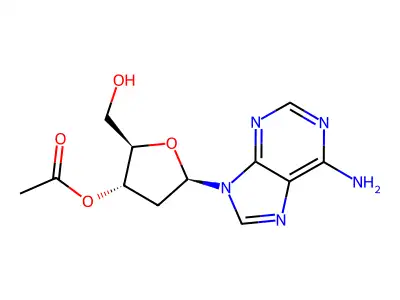 [5-(6-Aminopurin-9-yl)-2-(hydroxymethyl)oxolan-3-yl] acetate structure