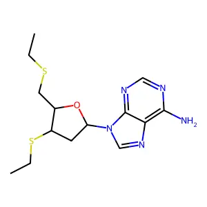 9-(2-Deoxy-3,5-di-s-ethyl-3,5-dithiopentofuranosyl)-9h-purin-6-amine structure