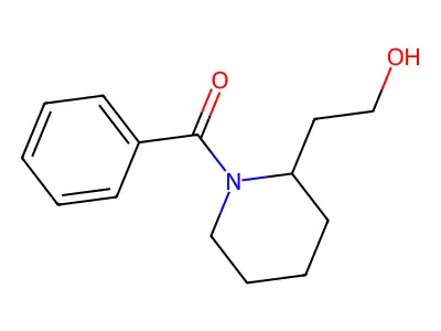 N-benzoyl-2-piperidineethanol structure