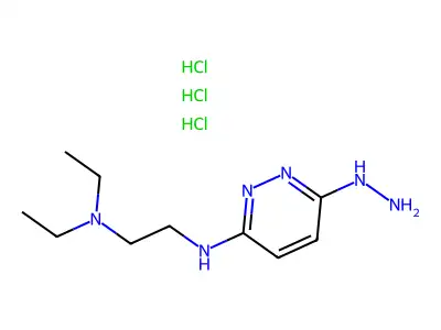 Pyridazine, 6-((2-(diethylamino)ethyl)amino)-3-hydrazino-, trihydrochloride structure