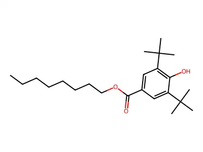Octyl 3,5-di-tert-butyl-4-hydroxybenzoate structure