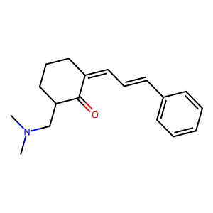 2-[(Dimethylamino)methyl]-6-(3-phenyl-2-propen-1-ylidene)cyclohexanone structure
