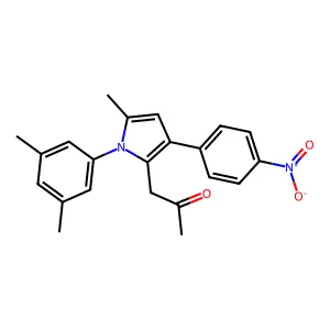 2-Propanone, 1-(1-(3,5-dimethylphenyl)-5-methyl-3-(4-nitrophenyl)-1H-pyrrol-2-yl)- structure