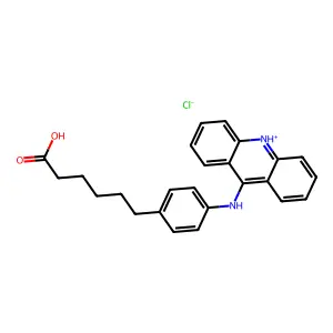 Hexanoic acid, 6-(p-(9-acridinylamino)phenyl)-, hydrochloride structure