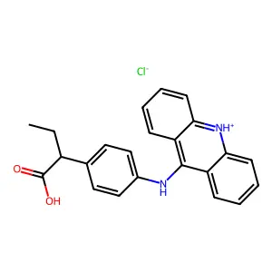 Butyric acid, 2-(p-(9-acridinylamino)phenyl)-, hydrochloride structure