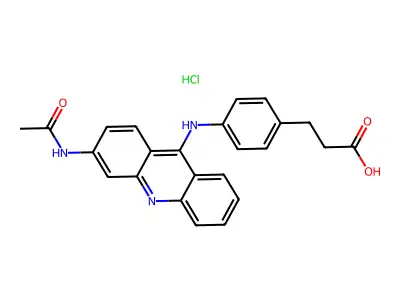Propionic acid, 3-(p-(3-acetamido-9-acridinylamino)phenyl)-, hydrochloride structure