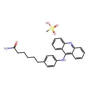 Hexanamide, 6-(p-(9-acridinylamino)phenyl)-, methanesulfonate structure